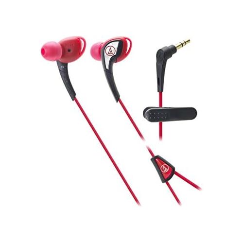 오디오테크니카 Audio-Technica ATH-SPORT2RD SonicSport In-Ear Headphones, Red