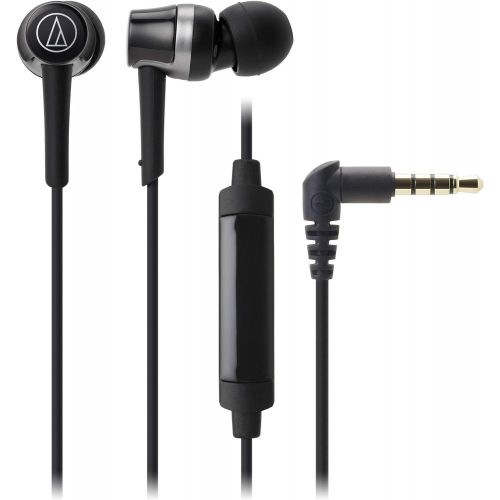오디오테크니카 Audio-Technica ATH-CKR30iSBK SonicFuel In-Ear Headphones with In-Line Mic & Control, Black