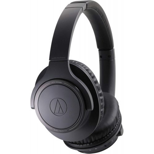 오디오테크니카 Audio-Technica ATH-SR30BTBK Bluetooth Wireless Over-Ear Headphones (Charcoal Gray) with Case and Stand Bundle (3 Items)