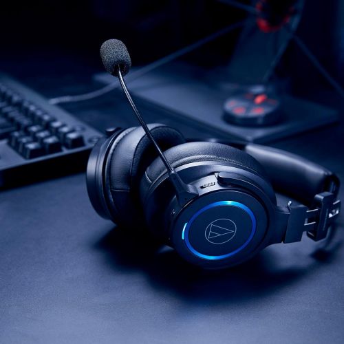 오디오테크니카 Audio-Technica ATH-G1WL Premium Wireless Gaming Headset for Laptops, PCs, & Macs, 2.4GHz, 7.1 Surround Sound Mode, USB Type-A, Black, Adjustable