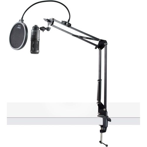 오디오테크니카 Audio-Technica AT2020USB+ Cardioid Condenser USB Microphone with Knox Gear Boom Arm Stand and Knox Gear Pop Filter Bundle (3 Items)