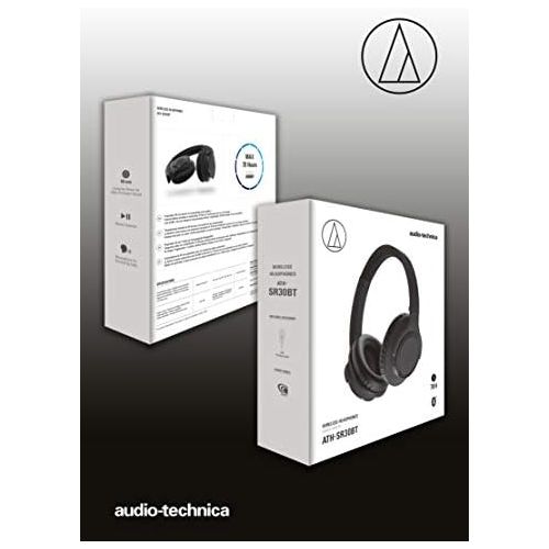오디오테크니카 Audio-Technica ATH-SR30BTGY Bluetooth Wireless Over-Ear Headphones, Natural Gray