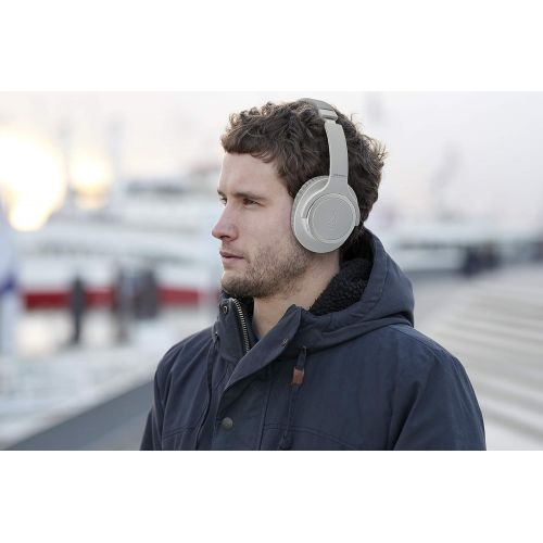 오디오테크니카 Audio-Technica ATH-SR30BTGY Bluetooth Wireless Over-Ear Headphones, Natural Gray