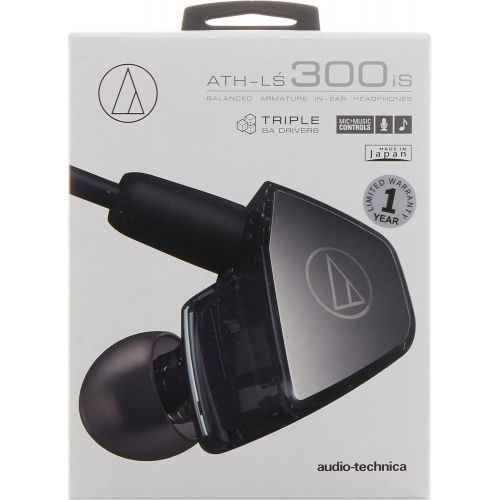 오디오테크니카 Audio-Technica ATH-LS300iS In-Ear Triple Armature Driver Headphones with In-Line Mic & Control