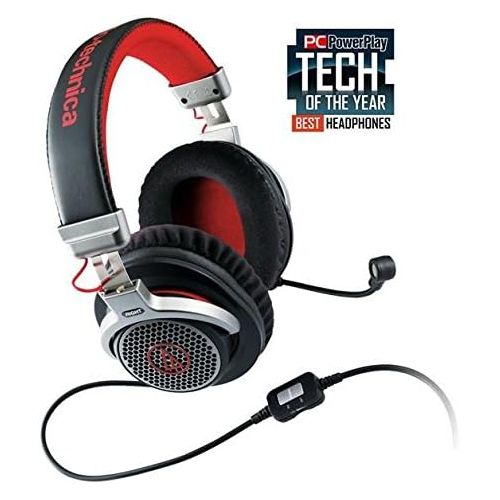 오디오테크니카 Audio Technica ATHPDG1 Open-Air Premium Gaming Headset, Red/Gray/Black