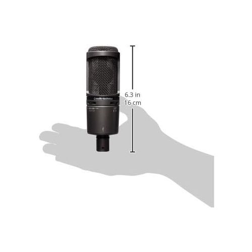 오디오테크니카 Audio-Technica AT2020USB+ Cardioid Condenser USB Microphone, With Built-In Headphone Jack & Volume Control, Perfect for Content Creators (Black)
