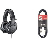 [아마존베스트]Audio Technica ATH-M20x DJ Headphones for Studio & Stagg Microphone Cable 3 m - 1x XLR Male - 1x XLR Female - Black