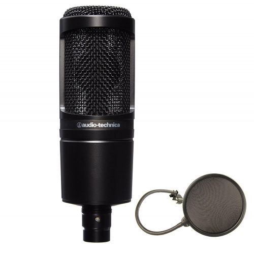 오디오테크니카 Audio-Technica AT2020 Cardioid Condenser Studio Microphone Bundle + Pop Filter