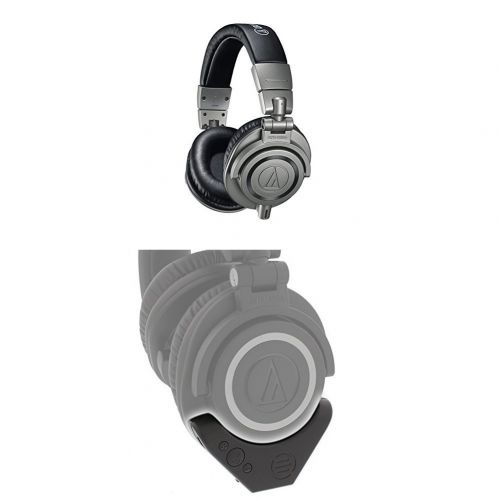 오디오테크니카 Audio-Technica ATH-M50x Professional Monitor Headphones, Gun Metal with Bluetooth Adapter and Amplifier