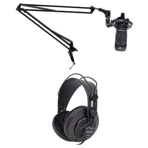 오디오테크니카 Audio-Technica Audio Technica AT2050 Studio Condenser Recording Microphone Mic+Boom+Headphones