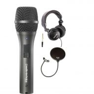 Audio-Technica AT2005USB Dynamic Handheld USBXLR Mic with Headphones and Knox Pop Filter