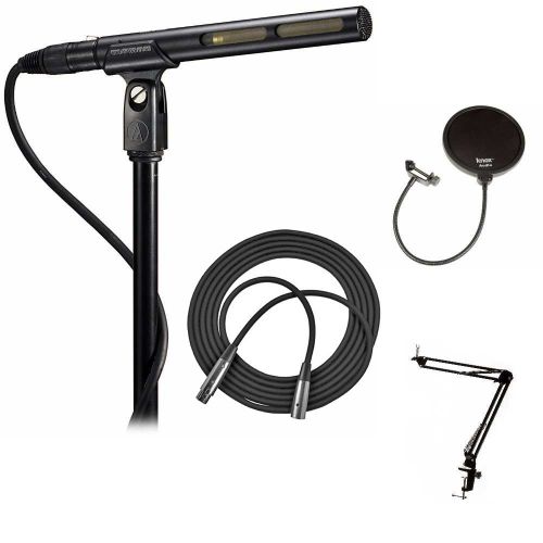 오디오테크니카 Audio-Technica AT875R Line+Gradient Condenser Microphone wKnox Pop Filter & Boom Arm