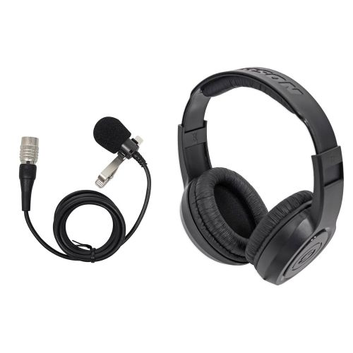 오디오테크니카 Audio-Technica Audio Technica AT829CW Condenser Lavalier Microphone Mic + Samson Headphones