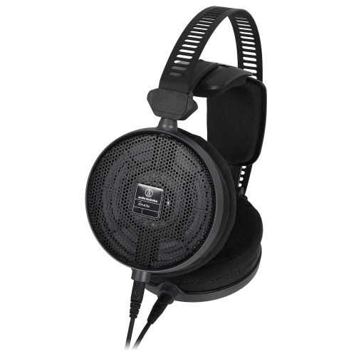 오디오테크니카 Audio-Technica Professional Open-Back Reference Headphones Black (ATH-R70X) with Audio-Technica Omnidirectional Condenser Lavalier Microphone & Slappa HardBody PRO Headphone Case B