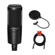 Audio-Technica Audio Technica AT2020 Condenser Studio Microphone Bundle with Pop Filter and XLR Cable
