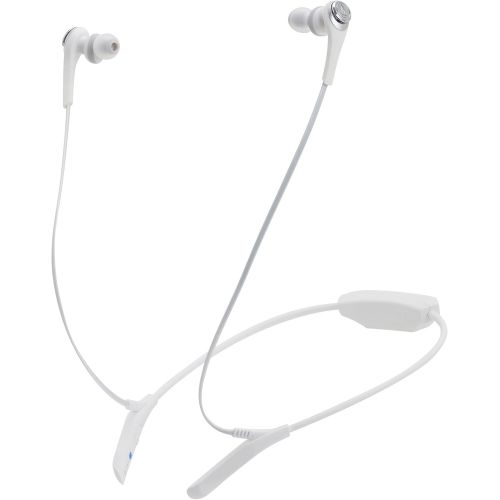 오디오테크니카 Audio-Technica ATH-CKS550BTWH Solid Bass Bluetooth Wireless In-Ear Headphones with Mic & Control, White