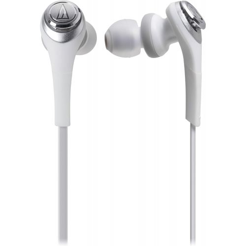 오디오테크니카 Audio-Technica ATH-CKS550BTWH Solid Bass Bluetooth Wireless In-Ear Headphones with Mic & Control, White