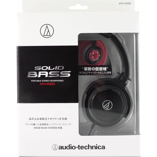 오디오테크니카 Audio-Technica Audio Technica AUD ATHWS55BK Solid Bass Audio Headphones