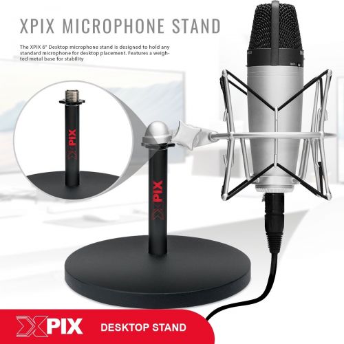 오디오테크니카 Audio-Technica BP4001 Handheld Microphone for Speech with Xpix 6” Microphone Stand, Cable, and Microfiber Cloth