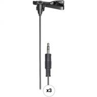Audio-Technica Consumer ATR3350XiS Omnidirectional Condenser Lavalier Microphone for Smartphones (3-Pack)