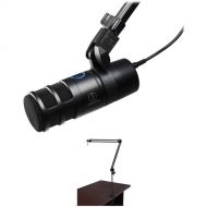 Audio-Technica Consumer AT2040USB Dynamic USB Podcast Microphone Kit with Broadcast Arm