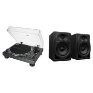 Audio-Technica Consumer AT-LP140XP Direct Drive Professional DJ Turntable Kit with Monitors