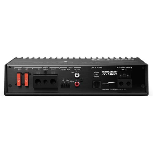  AudioControl LC-1.800 High-Power Mono Subwoofer Amplifier with Accubass, ACR-1 Dash Remote, and Wiring Kit