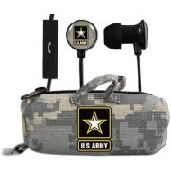 AudioSpice US Army Black Scorch Earbuds + Microphone w/BudBag