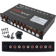 [아마존베스트]Audiobank EQ7 1/2 Din 7 Band Car Audio Equalizer EQ w/Front, Rear/Frequency Adjustable /3 RCA Input for Portable Devices + Subwoofer Output Built-in 43-120Hz, 60-200Hz