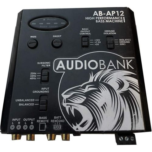  [아마존베스트]Audiobank High Performance Bass Machine - AB-AP12 - with Subwoofer Bass Control Features/Bass Equalization Circuit/Dash Mount Remote Control and Bass Indicator