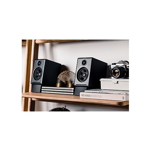  Audioengine A2+ Wireless Bluetooth PC Speakers - 60W Bluetooth Speaker System for Home, Studio, Gaming with aptX Bluetooth (Black, Pair)