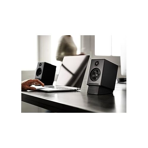  Audioengine A2+ Wireless Bluetooth PC Speakers - 60W Bluetooth Speaker System for Home, Studio, Gaming with aptX Bluetooth (Black, Pair)