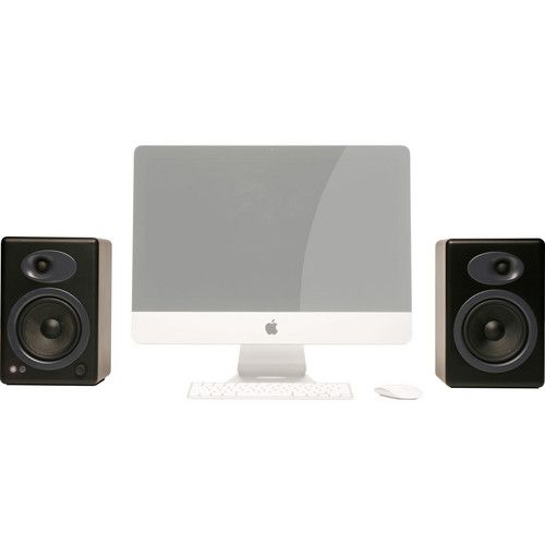  Audioengine A5+ 2-Way Bookshelf Speakers (Satin Black, Pair)