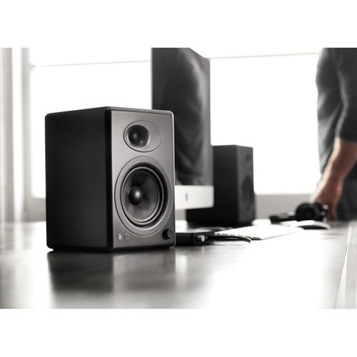  Audioengine A5+ 2-Way Bookshelf Speakers (Satin Black, Pair)