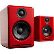 Audioengine A2+ Wireless Bluetooth Speaker System (Hi-Gloss Red, Pair)