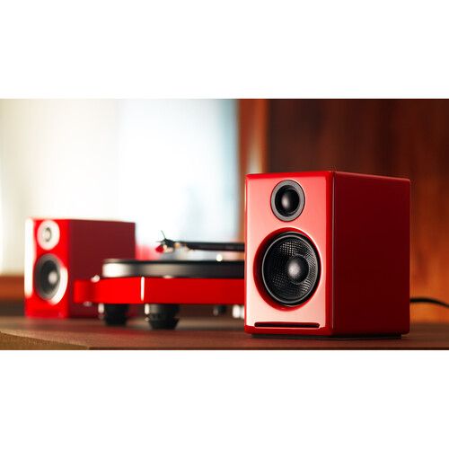  Audioengine A2+ Wireless Bluetooth Speaker System (Hi-Gloss Red, Pair)