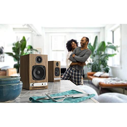  Audioengine HD3 60W Wireless Powered Desktop Speakers, Bluetooth aptX HD, USB 24-Bit DAC & Analog Amplifier (Walnut)