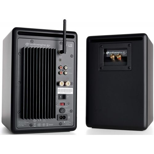  Audioengine A5+ 150W Wireless Powered Bookshelf Speakers, Bluetooth aptX HD 24 Bit DAC, Built-in Analog Amplifier & Remote Control (Black)
