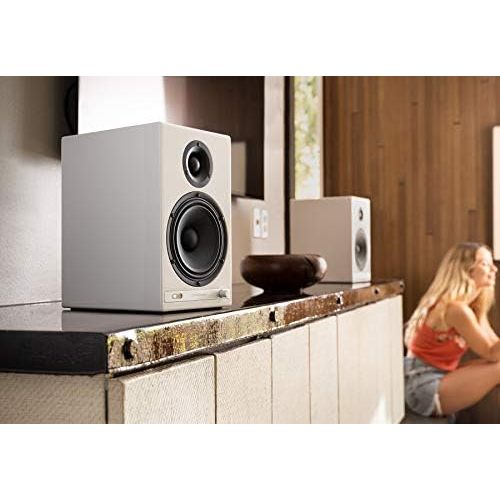  Audioengine HD6 150W Wireless Powered Bookshelf Speakers, Bluetooth aptX HD 24-Bit DAC & Analog Amplifier (Black)