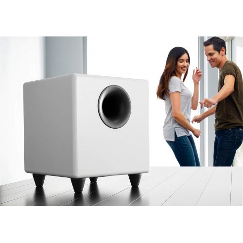  Audioengine S8 250W Powered Subwoofer, Built-in Amplifier (White)