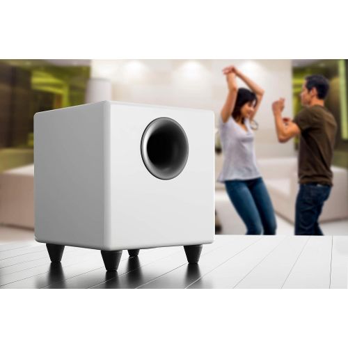  Audioengine S8 250W Powered Subwoofer, Built-in Amplifier (White)