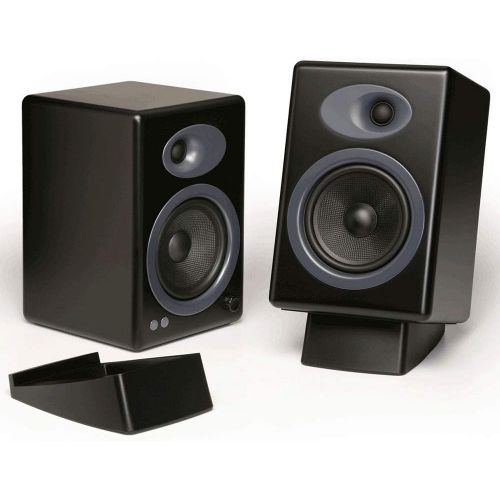  Audioengine DS2 Desktop Speaker Stands, Vibration Damping Tilted Silicone Tabletop Stands (Pair)