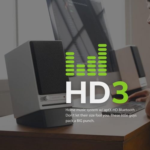  [아마존베스트]Audioengine HD3 Wireless Speaker | Desktop Monitor Speakers | Home Music System aptX HD Bluetooth, 60W Powered Bookshelf Stereo Speakers, AUX Audio, USB, RCA Inputs/Outputs, 24-bit