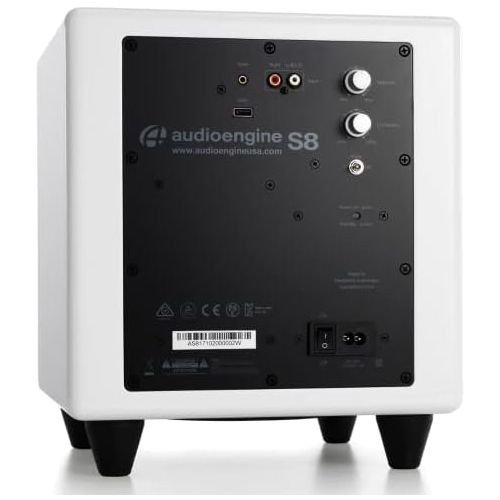  Audioengine S8 250W Powered Subwoofer, Built-in Amplifier (White)