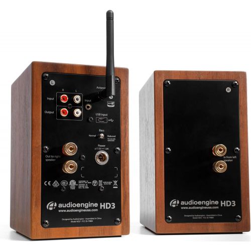  HD3 Wireless Speakers, Audioengine, Powered Bluetooth Speakers (Pair) Walnut