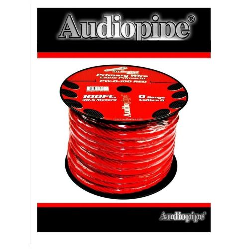  Audiopipe 0 GA GAUGE PW-0 RED POWER GROUND WIRE CABLE AUDIOPIPE CAR AUDIO AMP 100FT SPOOL