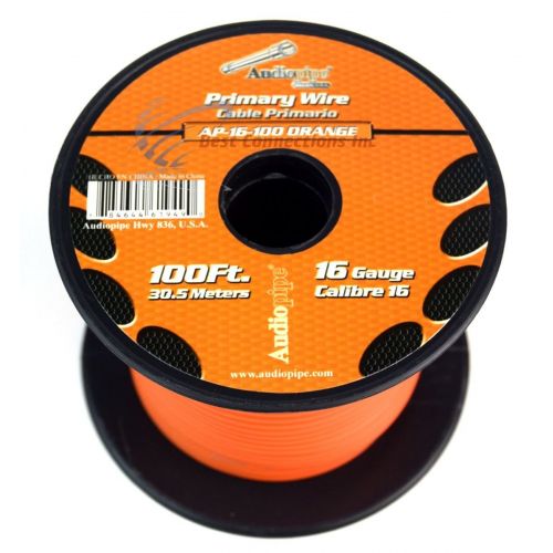  Audiopipe 16 GA 100 FT SPOOLS PRIMARY AUTO REMOTE POWER GROUND WIRE CABLE (8 ROLLS)