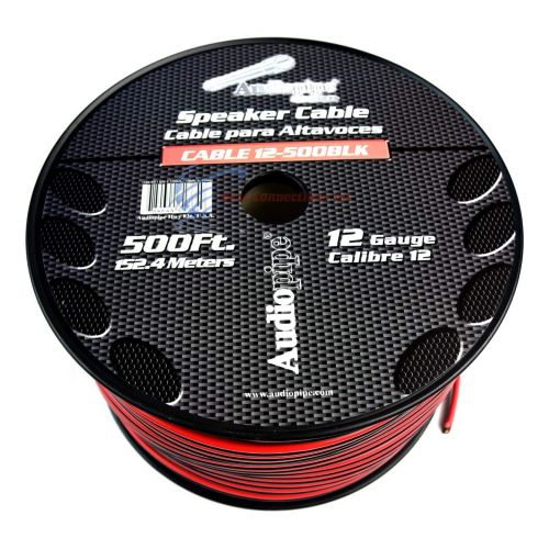  Audiopipe 12 Gauge 500 Feet Red Black Speaker Zip Wire Cable Hobby Motorcycle Car Audio