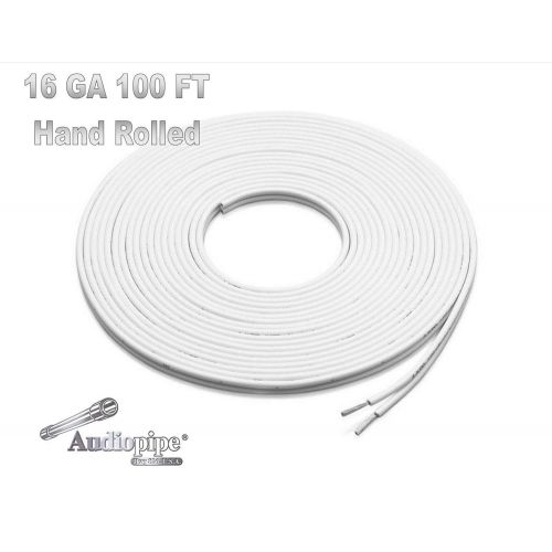  Audiopipe 100 FT 16 GAUGE WHITE MARINE SPEAKER WIRE STRANDED TIN COPPER PLATED