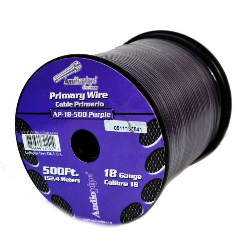  18 GA 500 Feet Audiopipe Primary Power Wire Remote Car Audio Home (4 Rolls)